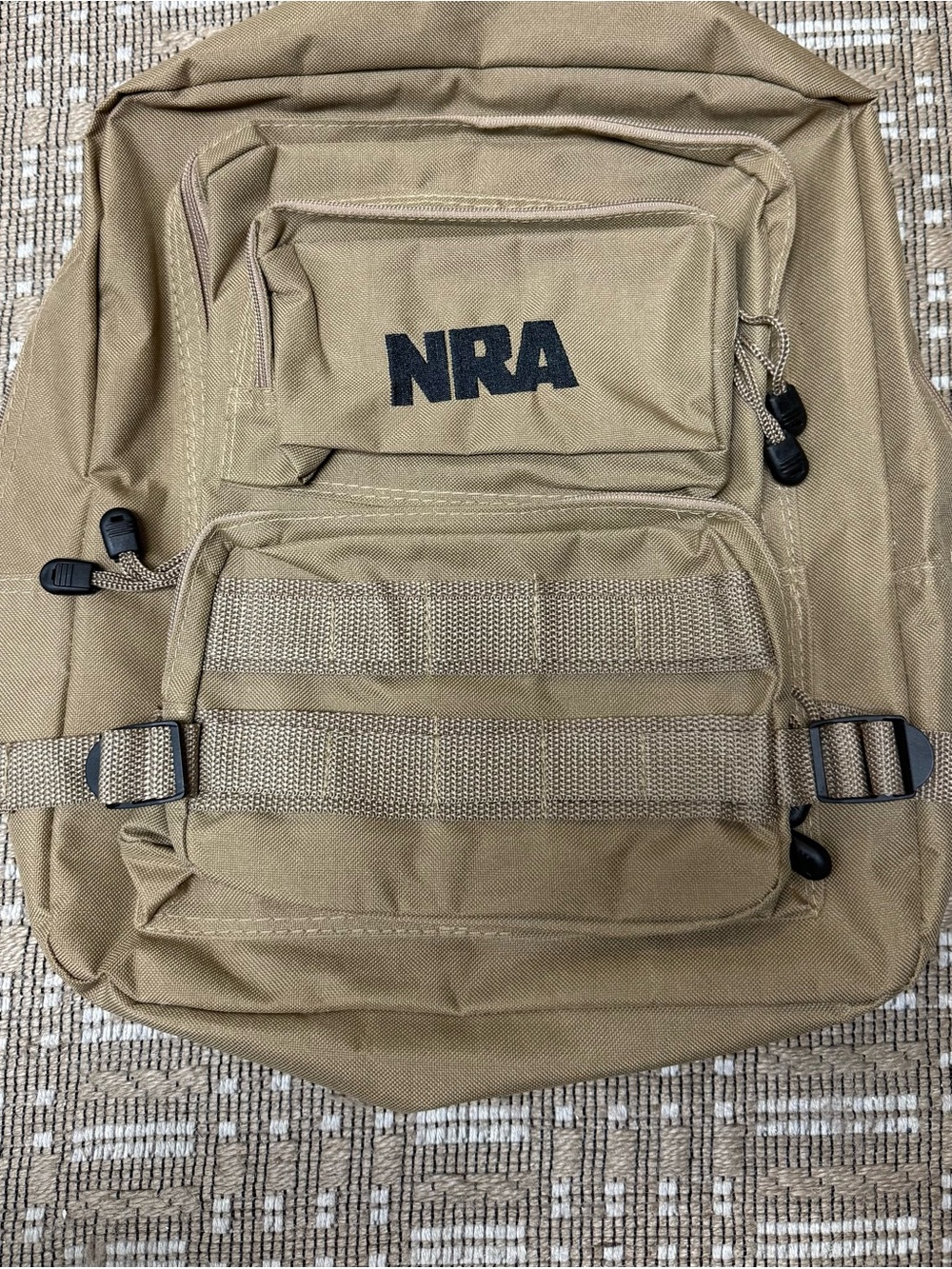 NRA Logo Tactical Backpack in Tan lightweight